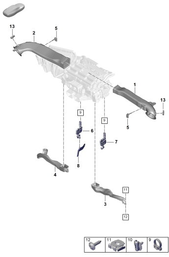 813-611 - Chauffage, climatiseur
guidage d'air
tableau de bord