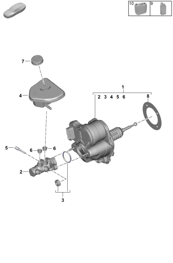 604-000 - Servofrein avec
maitre-cylindre et reservoir
de liquide de frein