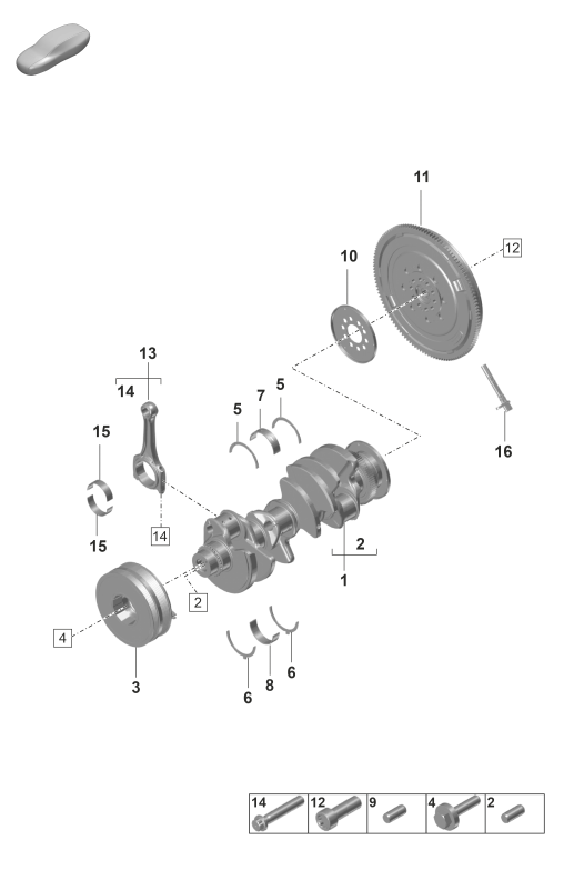 102-000 - Vilebrequin
bielle
Disque entraineur