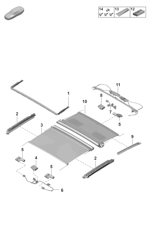 811-050 - toit coulissant verre
Elements carross.amovibles