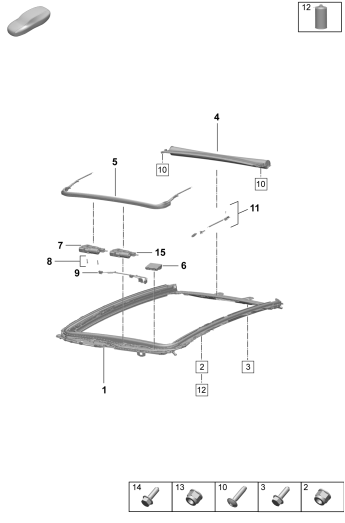 811-050 - Toit vitré
cadre
Elements carross.amovibles