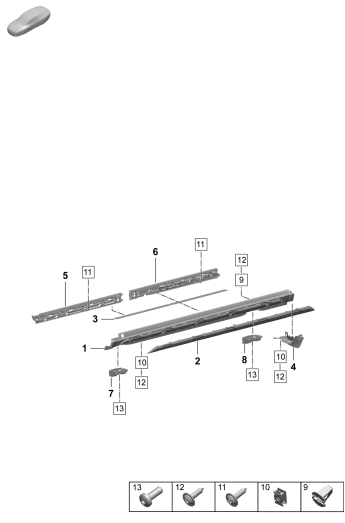 810-240 - Garniture bas de caisse
Elements carross.amovibles
(avec moulures)