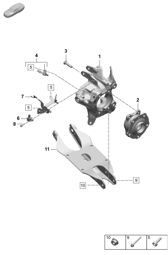 501-020 - Support de roue
Moyeu de roue