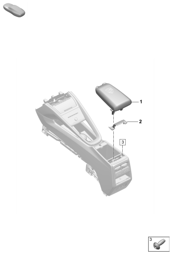 809-360 - Console centrale
accoudoir
Ecusson Porsche