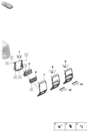 809-400 - Console centrale
Elements carross.amovibles