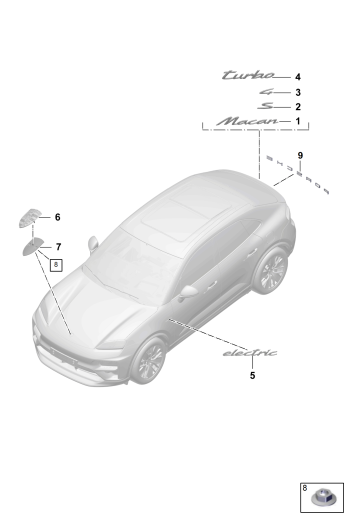 810-000 - monogramme
Ecusson Porsche