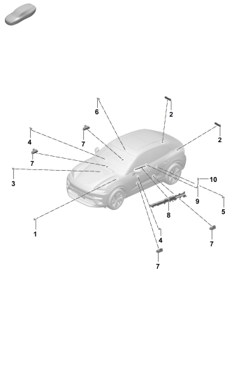 905-100 - Temoin lumineux de porte
Coffre arriere
Eclairage interieur
portes