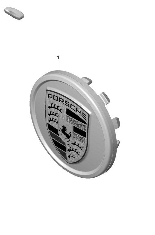 601-420 - Enjoliveur de roue
Ecusson Porsche