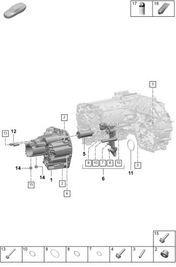 355-130 - Moteur princ. entrain. electr.
Essieu arriere
Element de fitre a huile