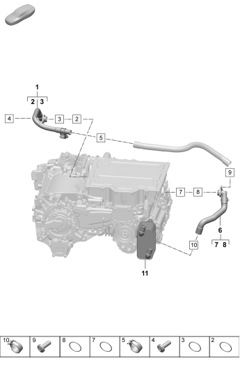151-170 - Moteur princ. entrain. electr.
Refroidisseur a refrigerant
Essieu arriere