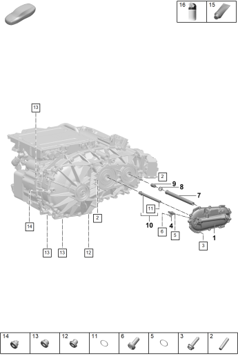 355-125 - Moteur princ. entrain. electr.
Essieu arriere
Element de fitre a huile