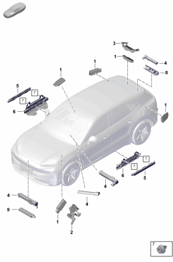 911-400 - Antenne pour authentification
entree et de demarrage (KESSY)