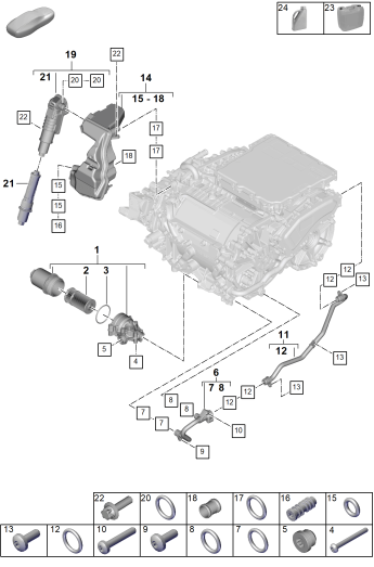 355-110 - Moteur princ. entrain. electr.
Essieu arriere
filtre a huile