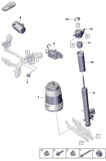 502-000 - Suspension pneumatique
ressort pneumatique
Amortisseur
Capteur d'assiette