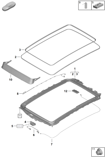 811-050 - Toit vitré
cadre
Elements carross.amovibles