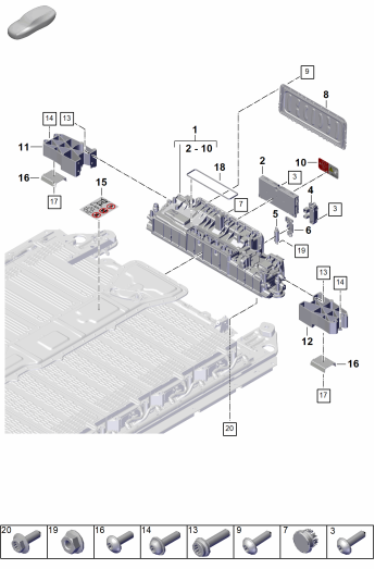 251-020 - Batterie haut voltage
boitier