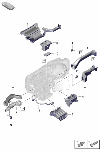 813-150 - guidage d'air
tableau de bord
Console centrale