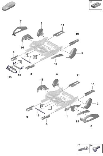 817-220 - Elements carross.amovibles
Siege
Siege Sport Plus
p. vehicules avec reglage
electr. sieges 18 courses