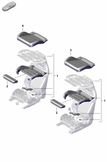 817-420 - Partie en mousse
Garniture de siege
Rembourrage d'assise
Siege Sport Plus
p. vehicules avec reglage
electr. sieges 18 courses