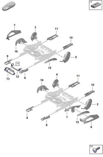 817-200 - Elements carross.amovibles
Siege
siege sport
p. vehicules avec reglage
electr. sieges 8 courses
