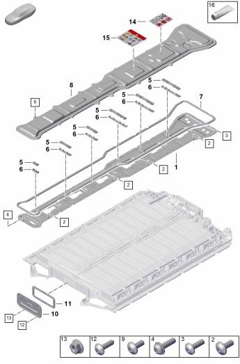 251-050 - Batterie haut voltage
pieces detail
couvercle
Joints
tenir compte manuel reparation
