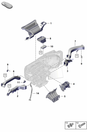 813-100 - guidage d'air
tableau de bord
Console centrale