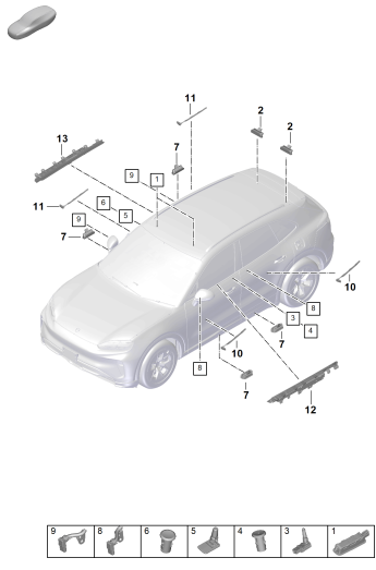 905-100 - Temoin lumineux de porte
Coffre arriere
Eclairage interieur
portes
