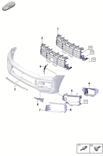 802-045 - pare-chocs
pieces detail
grille de guidage d'air