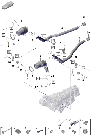 202-285 - systeme d'echappement
Tuyau d'echap. avec catalyseur
tuyau d'echappement
Sonde lambda