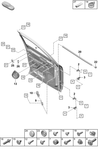 804-000 - Assemblage-tôlerie porte
Elements carross.amovibles