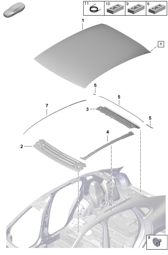 801-460 - Panneau de toit exterieur
Carbone
Traverse
Coupe
