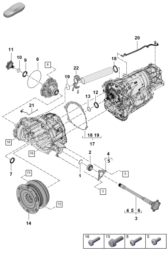 303-120 - Boite automatique 8 vitesses
pour transmission integrale
Arbre a bride
Convertisseur