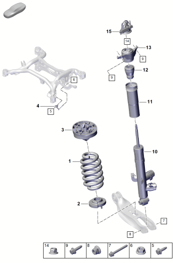 502-010 - Suspension acier
Ressort helicoidal
Amortisseur
Capteur d'assiette