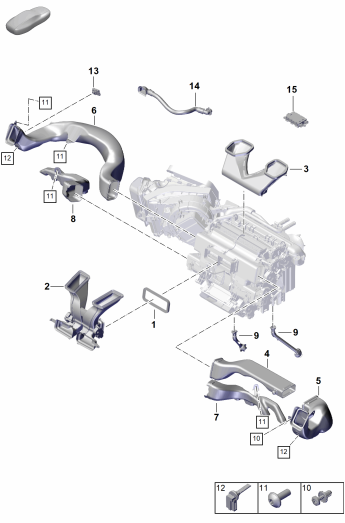 814-151 - Climatiseur
guidage d'air
tableau de bord