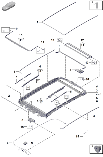 811-050 - Toit vitré
cadre
Elements carross.amovibles