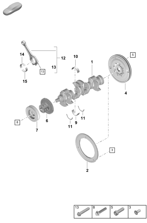 102-000 - Vilebrequin
bielle
amortisseur de vibrations