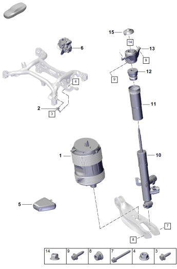 502-000 - Suspension pneumatique
ressort pneumatique
Amortisseur
Capteur d'assiette
