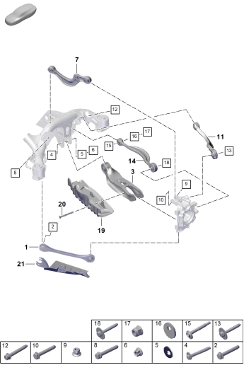 501-050 - bras transversal
Essieu arriere