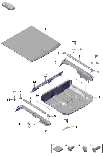 807-550 - Garnit. plan. coffre à bagages
revetements de coffre