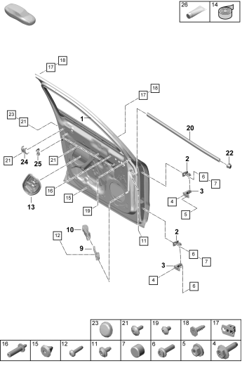 804-025 - Assemblage-tôlerie porte
Elements carross.amovibles
Coupe