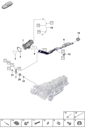 202-230 - systeme d'echappement
Tuyau d'echap. avec catalyseur
Tuyau échap. a. silencieux av.
Sonde lambda