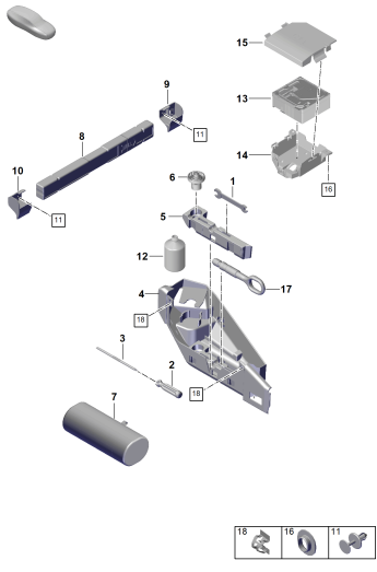 001-000 - Outil
cric
triangle presignalisation
trousse de premiers secours
jeu depannage avec compresseur