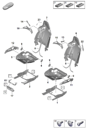817-190 - armature de siege et dossier
Elements carross.amovibles
pour siège baquet