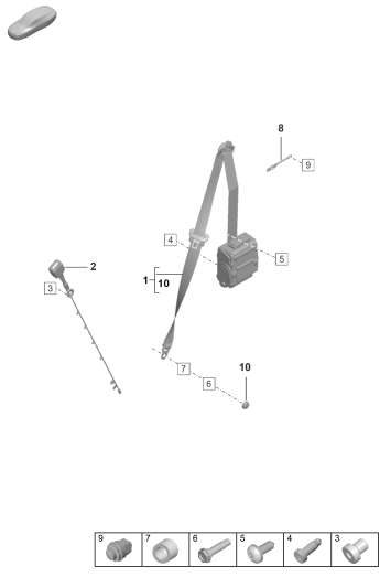 812-000 - ceinture de securite 3 points
Boitier de verrouillage