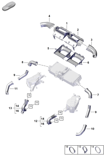 107-250 - Radiateur air suralimentation
guidage d'air