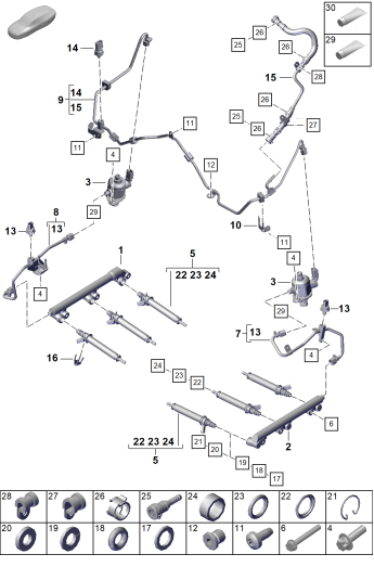 107-000 - Systeme d'injection
pompehaute pression
Injecteur haute pression
