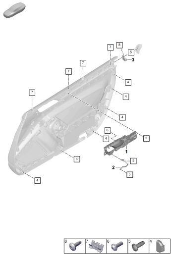 808-470 - Garniture de porte
Pieces de fixation
Elements carross.amovibles
