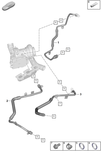 202-160 - Turbocompresseur a gaz d'ech.
Conduite d'huile