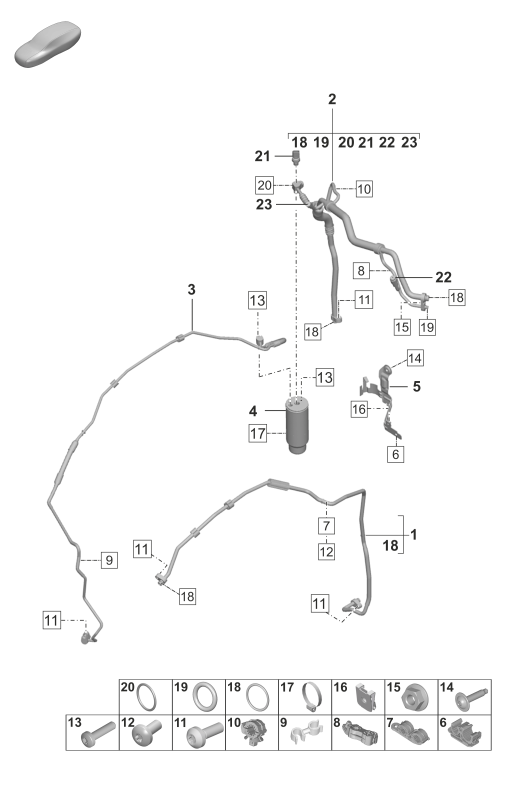 814-501 - Climatiseur
Conduite de frigorigene
(soupape de detente > deshydrateur)