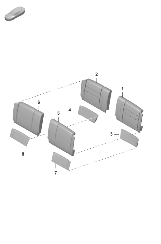 818-310 - Partie en mousse
garniture de dossier (cuir)
Cale-reins
